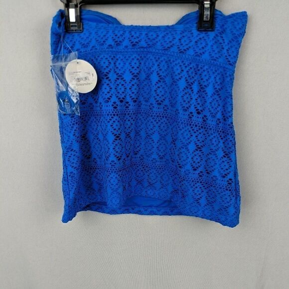STYLUS Womens Swimsuit Top Size XS Blue Halter Ta - Picture 3 of 4